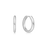 Silver Tube Small Huggie Hoop Earrings